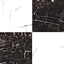 Darwin Black White Marble Pre-Cut 45x45 Mat 8,5mm